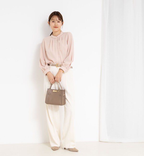 NOLLEY'S sophi「ウォッシャブルバックサテンパール釦タックブラウス」|シャツ・ブラウス|