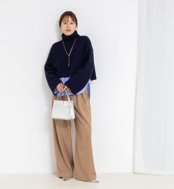 NOLLEY'S sophi「《セットアップ対応》ウォッシャブルウール混ツイルハイウエストワイドパンツ」|その他|