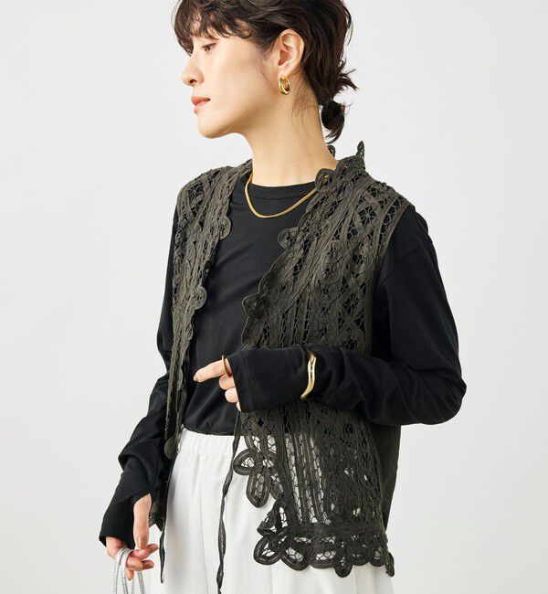 NOLLEY'S「《手洗い可能》バテンレースジレ」|ベスト・ジレ|