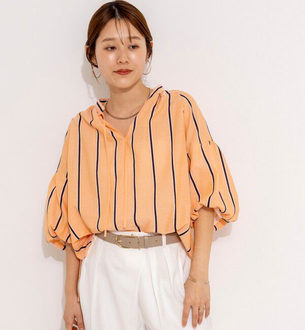 NOLLEY'S「ウォッシャブルドビーストライプブラウス」|シャツ・ブラウス|