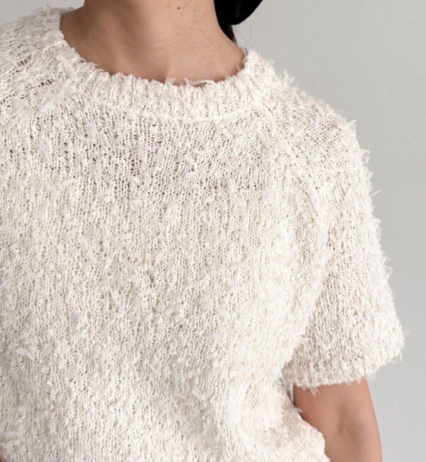 fredy emue「チュールテープ半袖ニットプルオーバー」|ニット・セーター|
