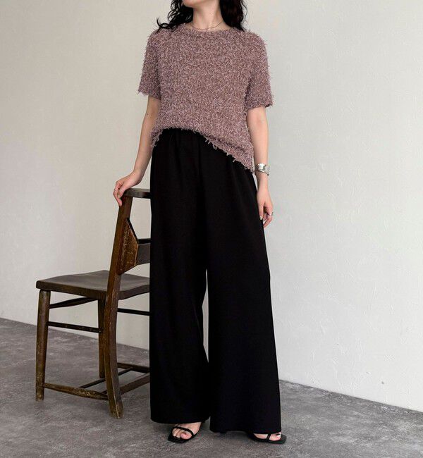 fredy emue「チュールテープ半袖ニットプルオーバー」|ニット・セーター|