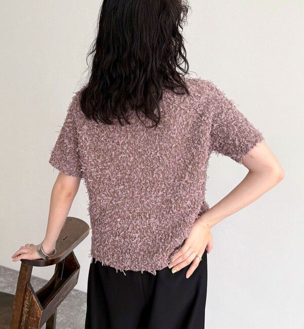 fredy emue「チュールテープ半袖ニットプルオーバー」|ニット・セーター|