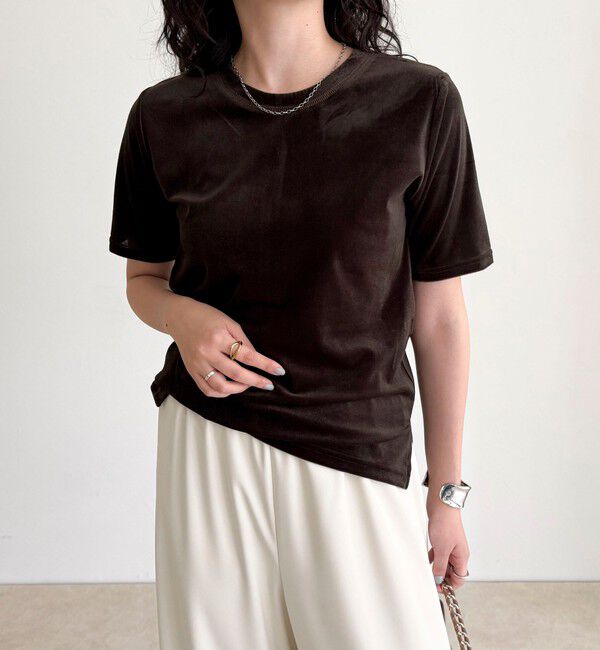 fredy emue「ベロア半袖Tシャツ」|Tシャツ・カットソー|