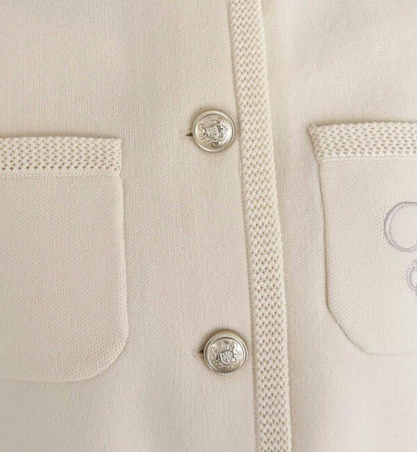 fredy emue「刺繍入りコンパクトニットジャケット」|カーディガン|