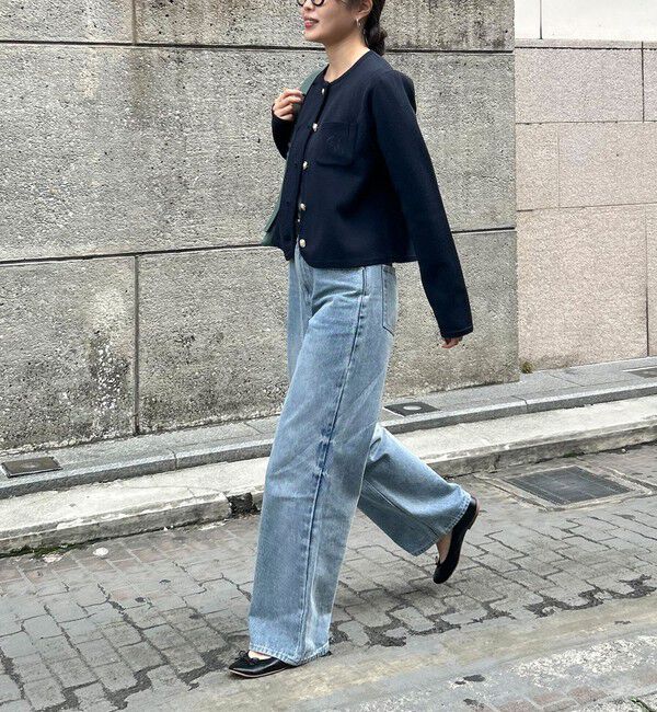 fredy emue「刺繍入りコンパクトニットジャケット」|カーディガン|