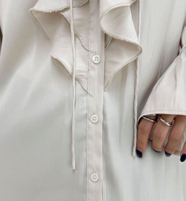 fredy emue「ボリュームフリル前開きブラウス」|シャツ・ブラウス|