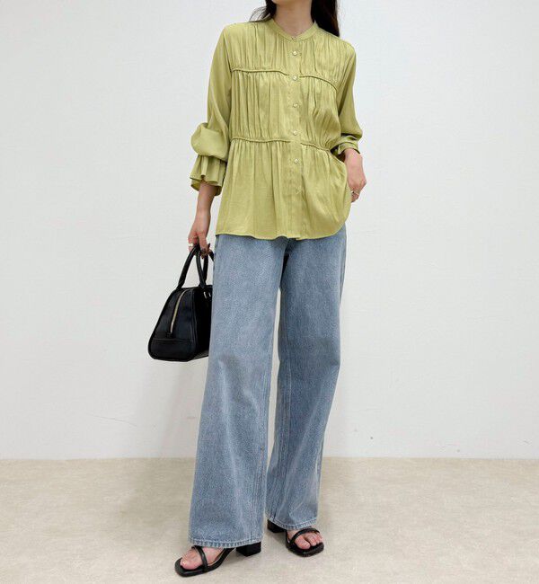 fredy emue「マイクロツイルサテンブラウス」|シャツ・ブラウス|