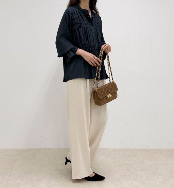 fredy emue「マイクロツイルサテンブラウス」|シャツ・ブラウス|