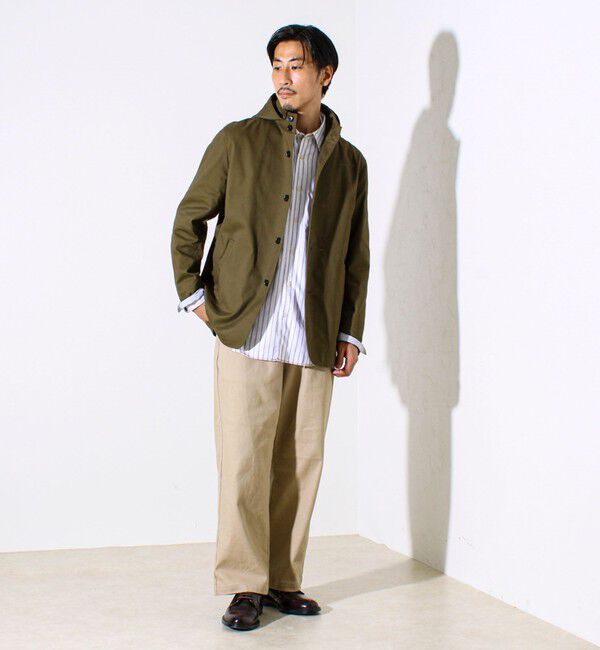 GLOSTER「【GLOSTER定番/ビジカジ対応】コードストライプ スタンドフードブルゾン」|ブルゾン・スタジャン|