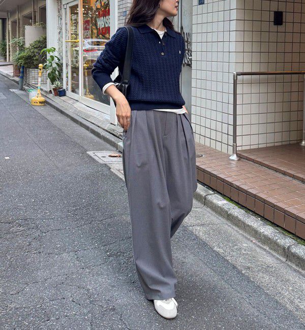 fredy emue「FR刺繍ケーブル柄ポロ衿ニットプルオーバー」|ニット・セーター|