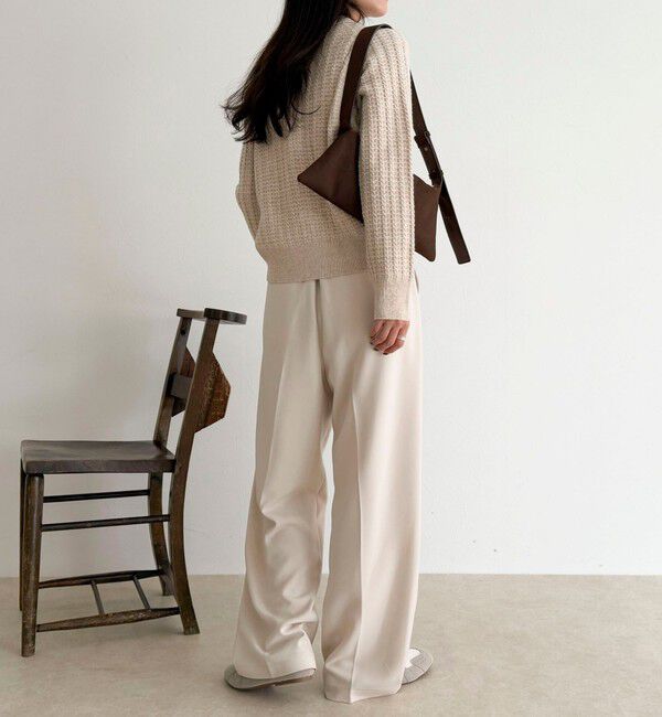 fredy emue「FR刺繍ケーブル柄ポロ衿ニットプルオーバー」|ニット・セーター|