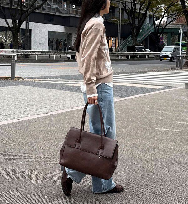 fredy emue「アーガイル柄インターシャVネックニット」|ニット・セーター|