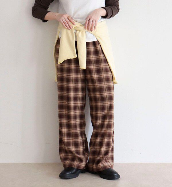 fredy emue「チェック柄ワイドパンツ」|その他|ブラウン系その他