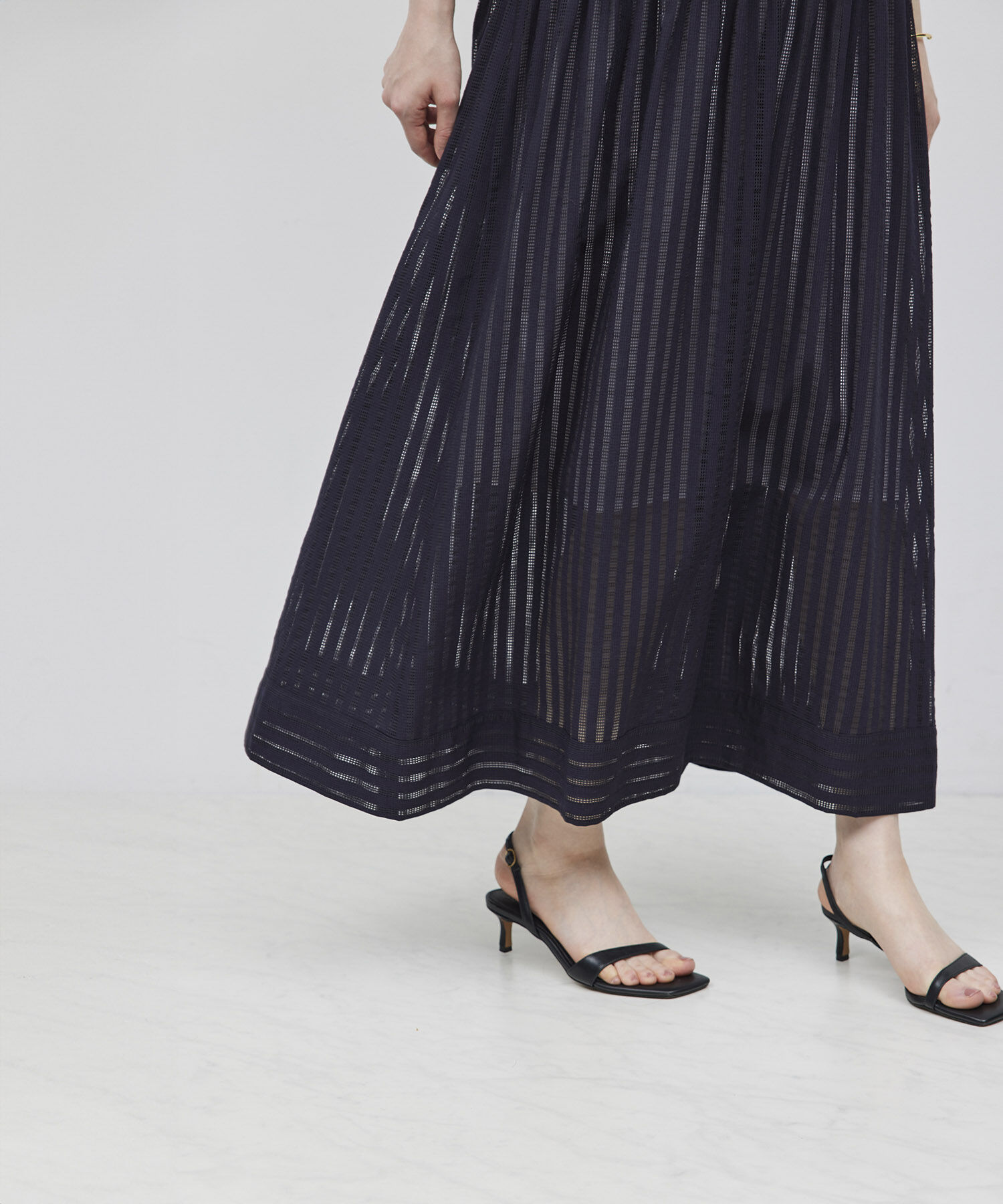 ROPE「シャドーストライプ/楊柳 レイヤードワンピース」|ワンピース|