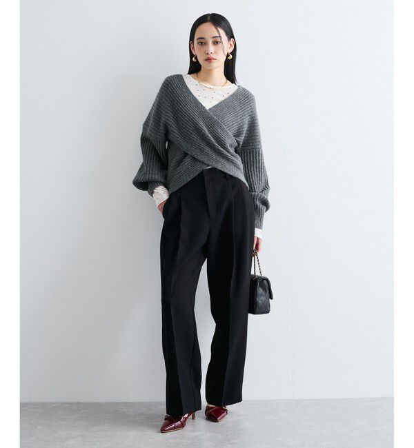 VIS「シアードット＆リボン柄プルオーバー」|Tシャツ・カットソー|