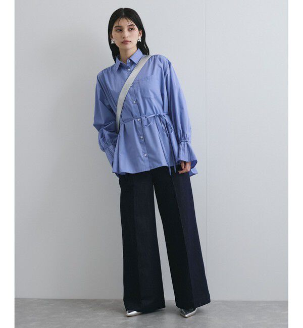 VIS「【洗える】プリーツスリーブフレアーシャツ」|シャツ・ブラウス|