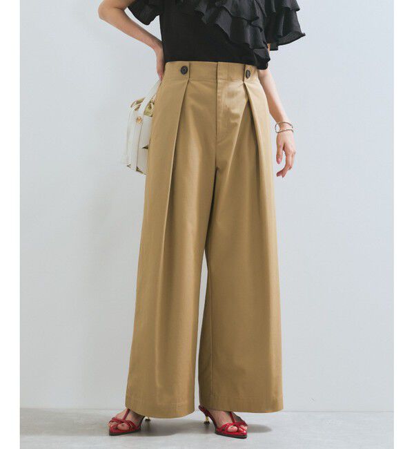 VIS「【洗える】マリンデザインバギーパンツ」|チノ|ベージュ系(28)