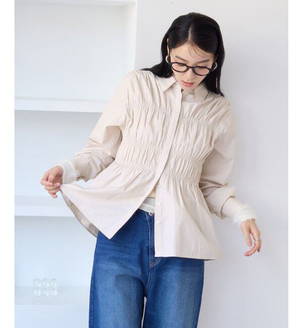 VIS「シャーリングデザインシャツ」|シャツ・ブラウス|
