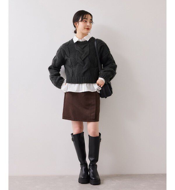 VIS「ケーブルコンパクトニット」|ニット・セーター|