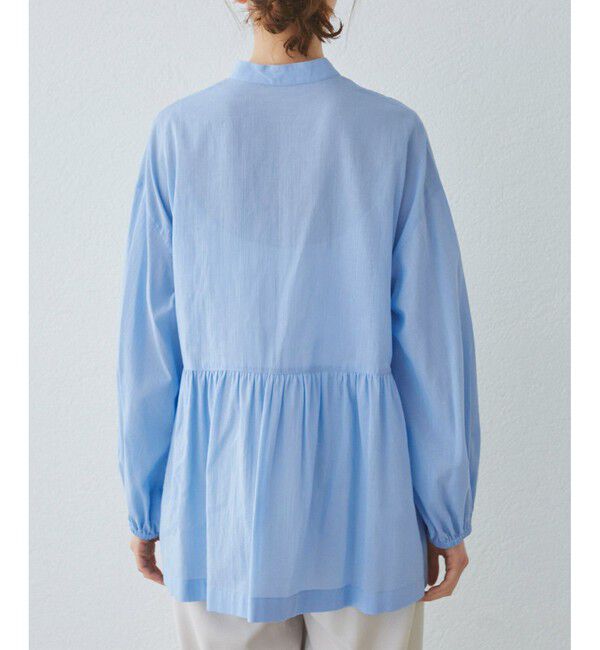 Rope&rsquo;Picnic「【接触冷感・通気性】お着軽シャツシリーズ/綿ボイルペプラムシャツ」|シャツ・ブラウス|