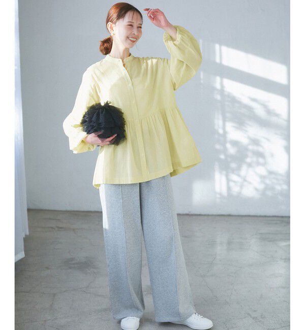 Rope&rsquo;Picnic「【接触冷感・通気性】お着軽シャツシリーズ/綿ボイルペプラムシャツ」|シャツ・ブラウス|