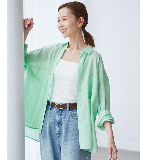 Rope&rsquo;Picnic「【接触冷感・通気性】お着軽シャツシリーズ/綿ボイルバックタックシャツ」|シャツ・ブラウス|