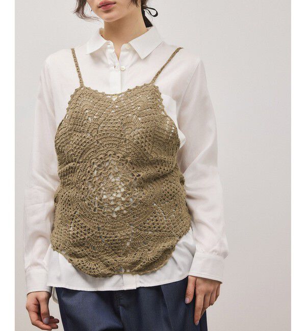 ADAM ET ROPE'「クロシェニットビスチェ」|キャミソール|