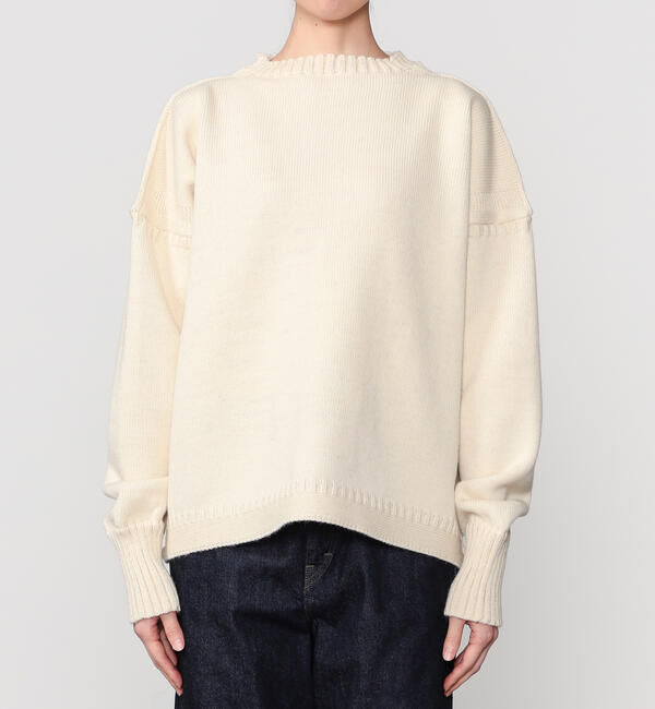  「Le Tricoteur | クロップド ガンジーセーター WOMEN」|ニット・セーター|