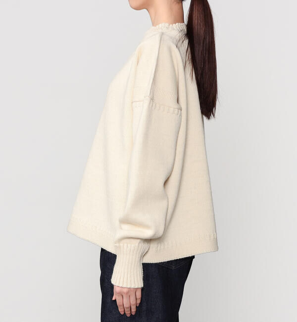  「Le Tricoteur | クロップド ガンジーセーター WOMEN」|ニット・セーター|