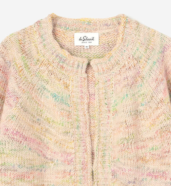 LE GLAZIK「LE GLAZIK | ミックスカラー クルーネックカーディガン WOMEN」|ニット・セーター|