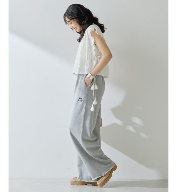  「ロゴ裏毛ワイドパンツ」|チノ|