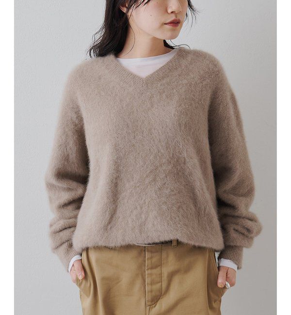  「ファーVプルオーバー」|ニット・セーター|