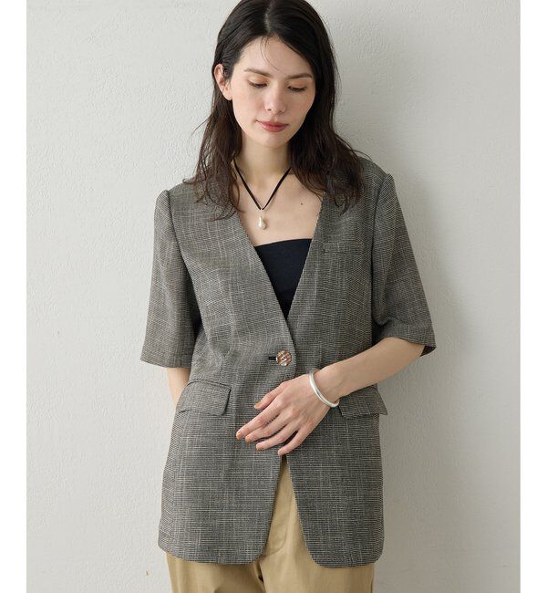  「【Drawing Numbers】カラミハーフスリーブジャケット」|ベスト・ジレ|