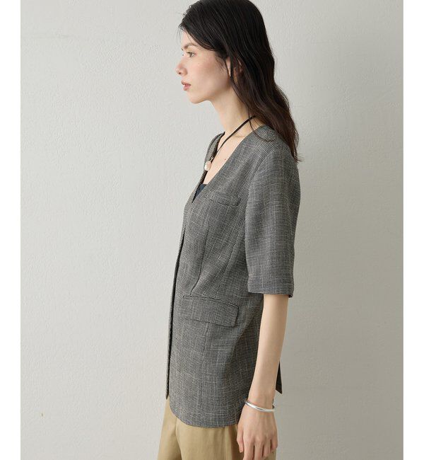  「【Drawing Numbers】カラミハーフスリーブジャケット」|ベスト・ジレ|