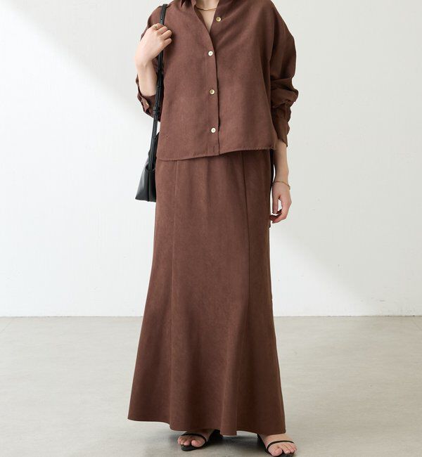  「スエードタッチバックロングシャツ」|シャツ・ブラウス|