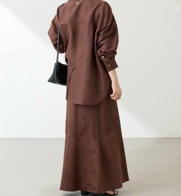  「スエードタッチバックロングシャツ」|シャツ・ブラウス|