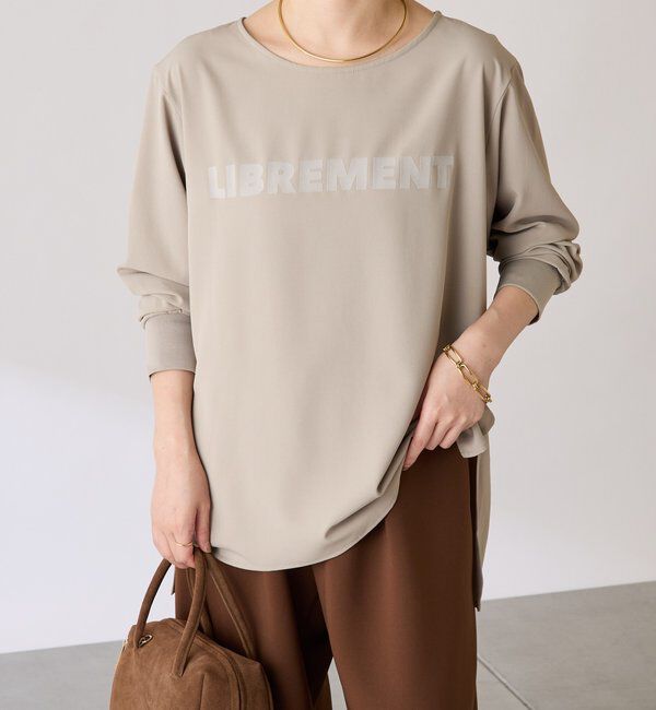  「フロッキーロゴ袖リブロンT/Tブラウス」|Tシャツ・カットソー|