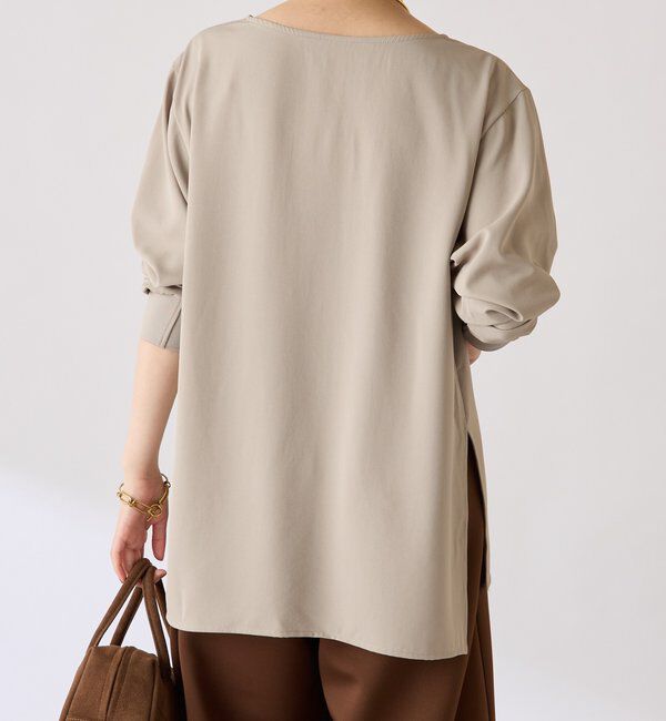  「フロッキーロゴ袖リブロンT/Tブラウス」|Tシャツ・カットソー|