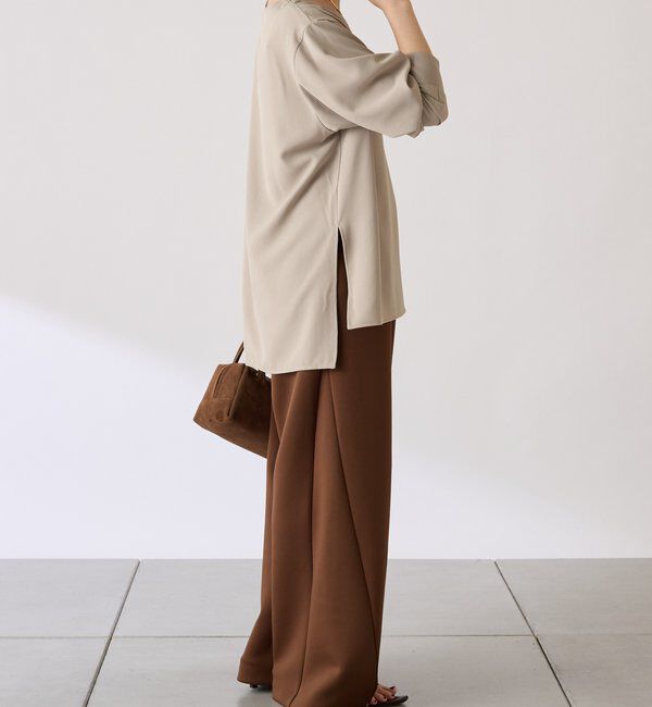  「フロッキーロゴ袖リブロンT/Tブラウス」|Tシャツ・カットソー|