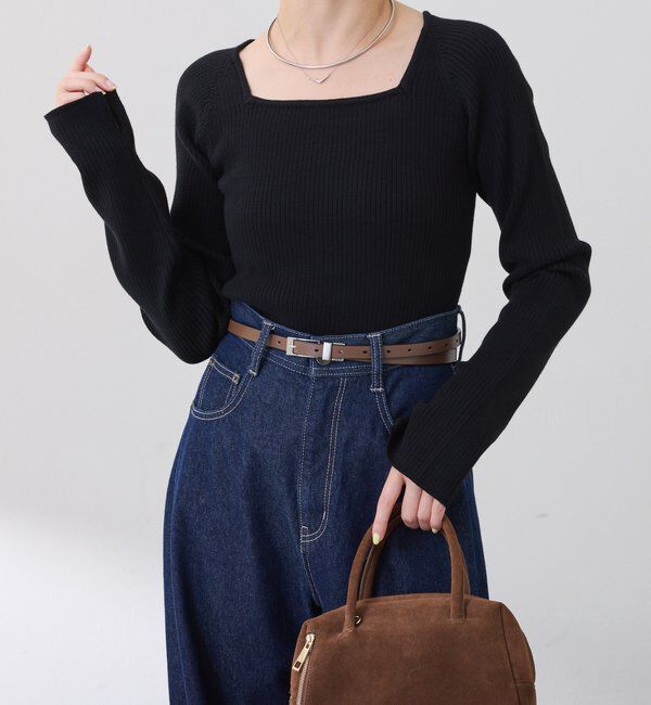  「深スクエアリブニット」|ニット・セーター|