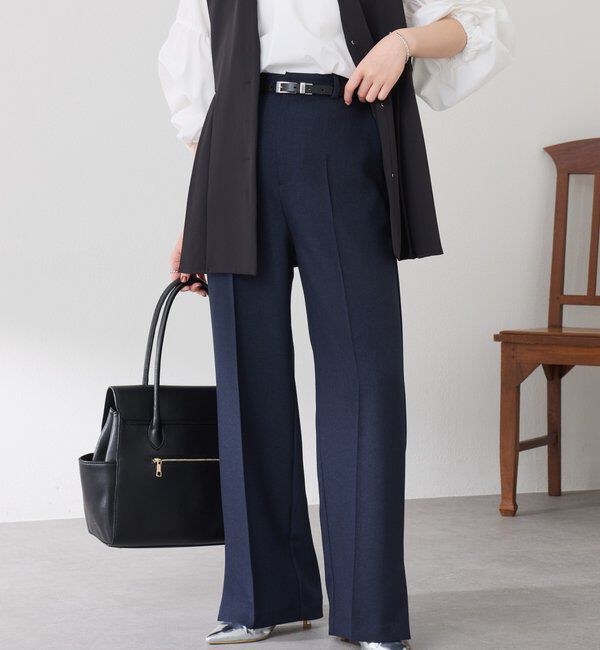  「ウールライクストレートパンツ」|チノ|