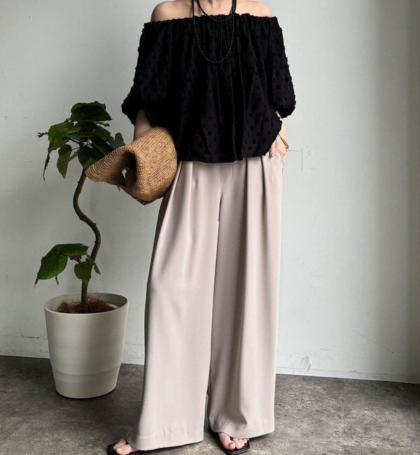  「【累計販売数3万枚突破/23色4サイズ展開！】タックワイドパンツ」|チノ|