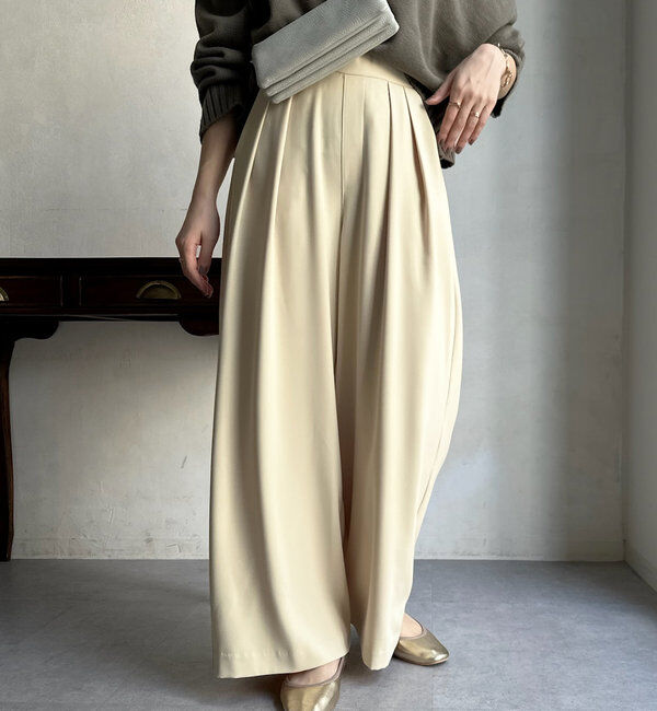  「【累計販売数3万枚突破/23色4サイズ展開！】タックワイドパンツ」|チノ|