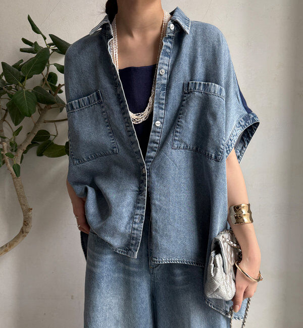  「リヨセルデニムバック切替シャツ」|シャツ・ブラウス|