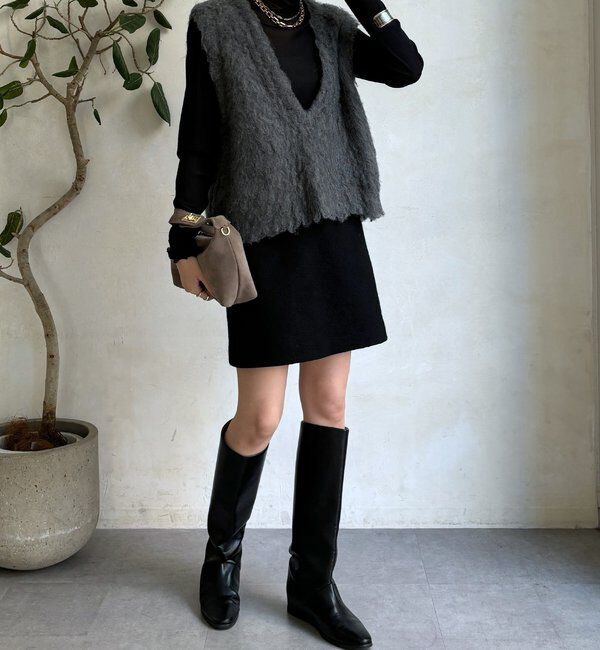  「【REI企画カラーあり】【前後2WAY】シャギーニットベスト」|ニット・セーター|