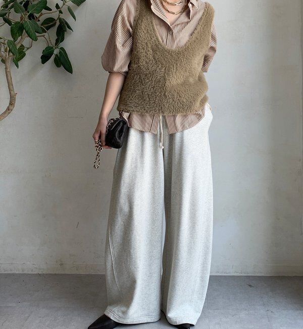  「前後2WAYシャギーニットタンクベスト」|ニット・セーター|