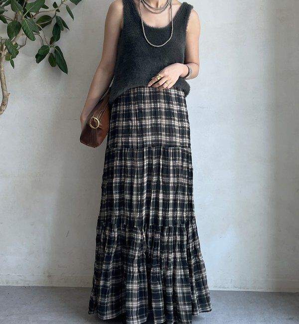  「前後2WAYシャギーニットタンクベスト」|ニット・セーター|