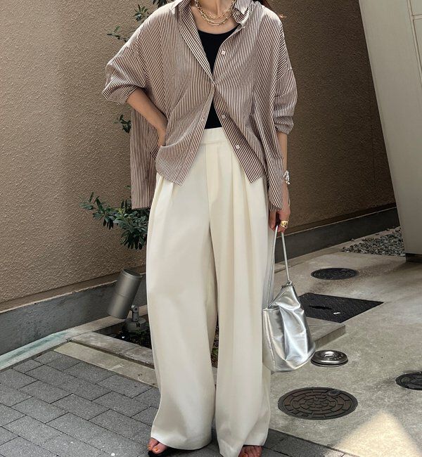  「ストライプポンチョブラウス」|シャツ・ブラウス|