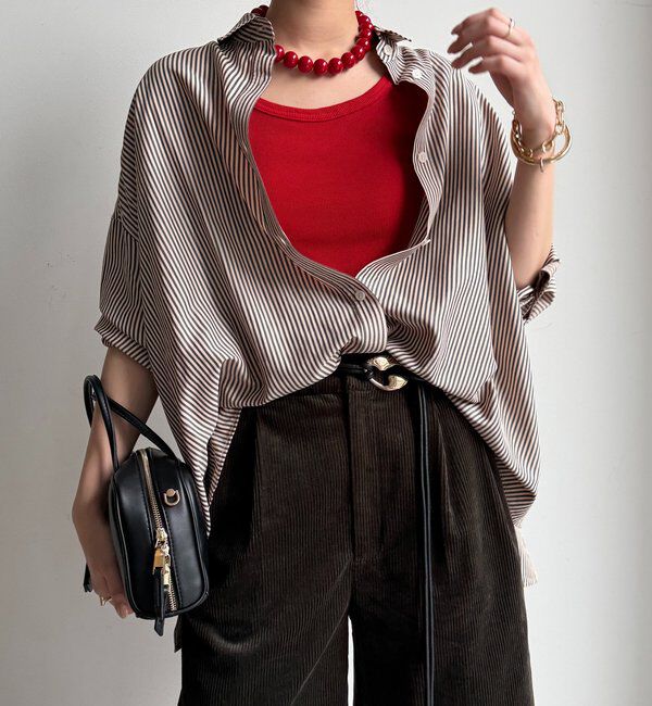  「ストライプポンチョブラウス」|シャツ・ブラウス|